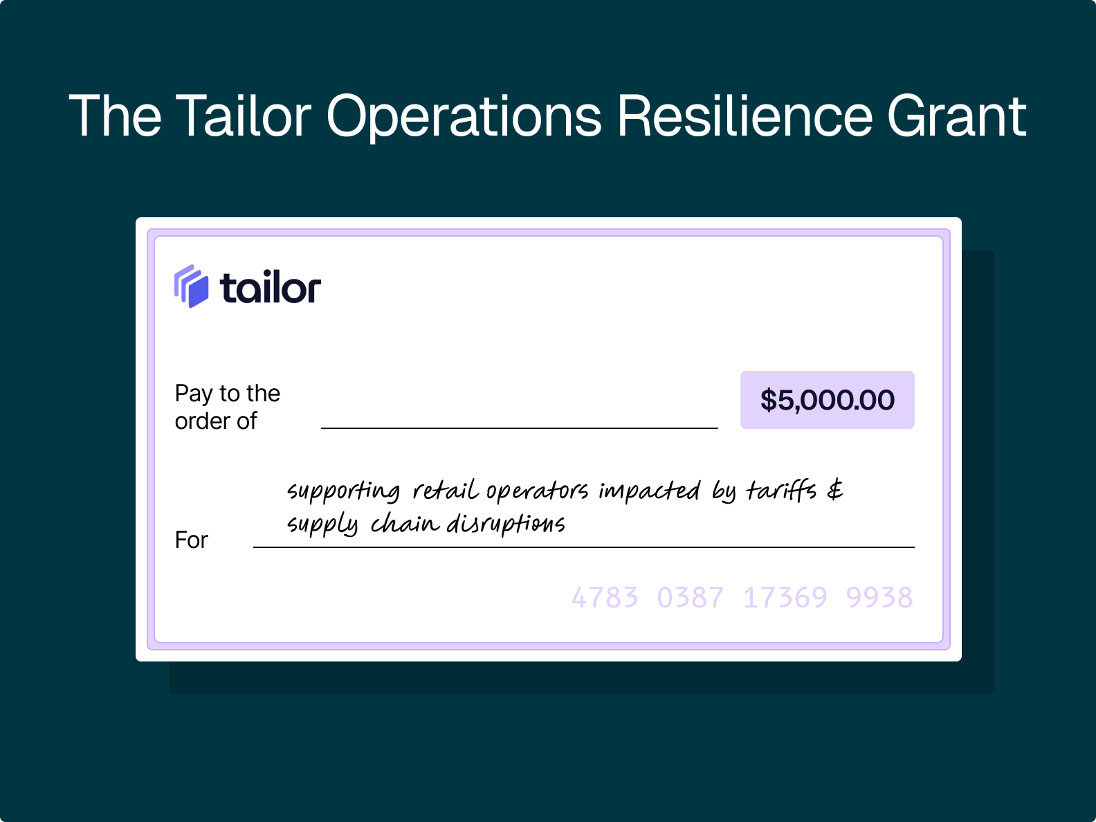 The Tailor Operations Resilience Grant: Supporting Retail Operators Impacted by Tariffs & Supply Chain Disruptions